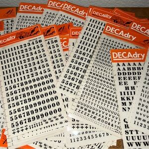 DECA Dry Transfer Lettering Sheets